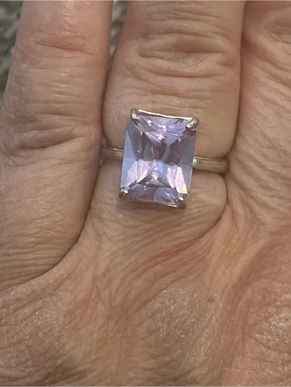 Beautiful Sterling Silver Lavender Gemstone Ring Size 7.5
